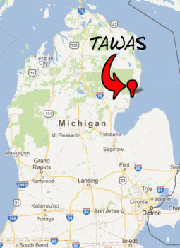 Tawas sits on the eastern side of the Mi "mitt"