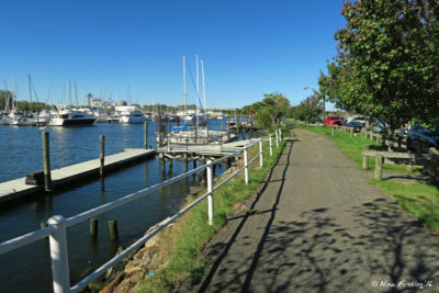 View of waterfront hiking path by the RV park