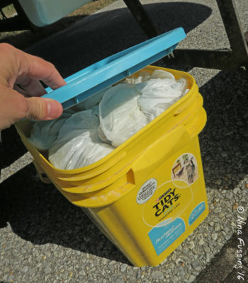 Our very fancy (not) radioactive litter storage solution