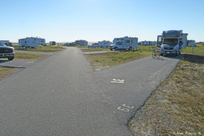 View down end of H loop. RV on right in H39 with H37, H35, H33 behind it.