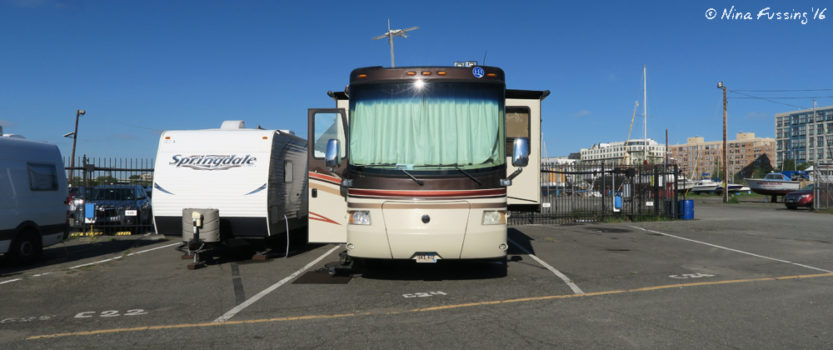 This is not glamorous parking, but it's right across from Manhattan