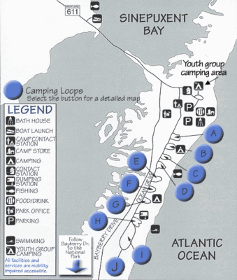 Wide-view map of campground