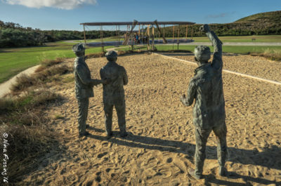 Re-enactment of the first flight at the Wright Brothers Memorial
