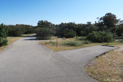 View down D connector. Lots of small, uneven sites here (no way we could fit). Site D9 on right with D7, D5 behind.