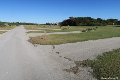 View down road-side of B loop. Site B44 on right with B42, B40 behind. These sites are too close for my liking.