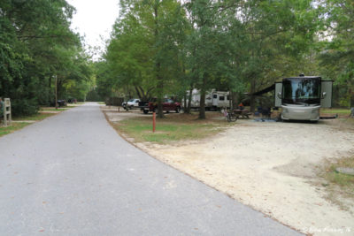 View towards end of east side loop. Site #113 on right with #111, #109 behind it.