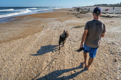 Walking Polly on St Augustine Beach