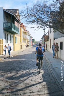 Biking through old town
